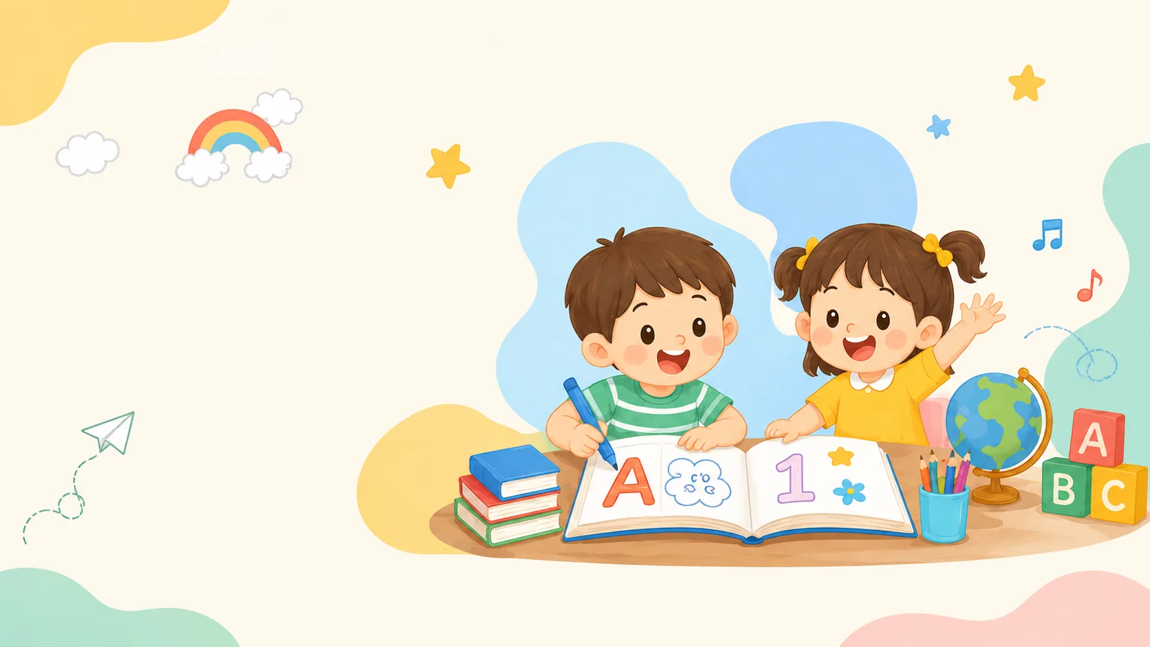 Anak-anak belajar dengan ceria